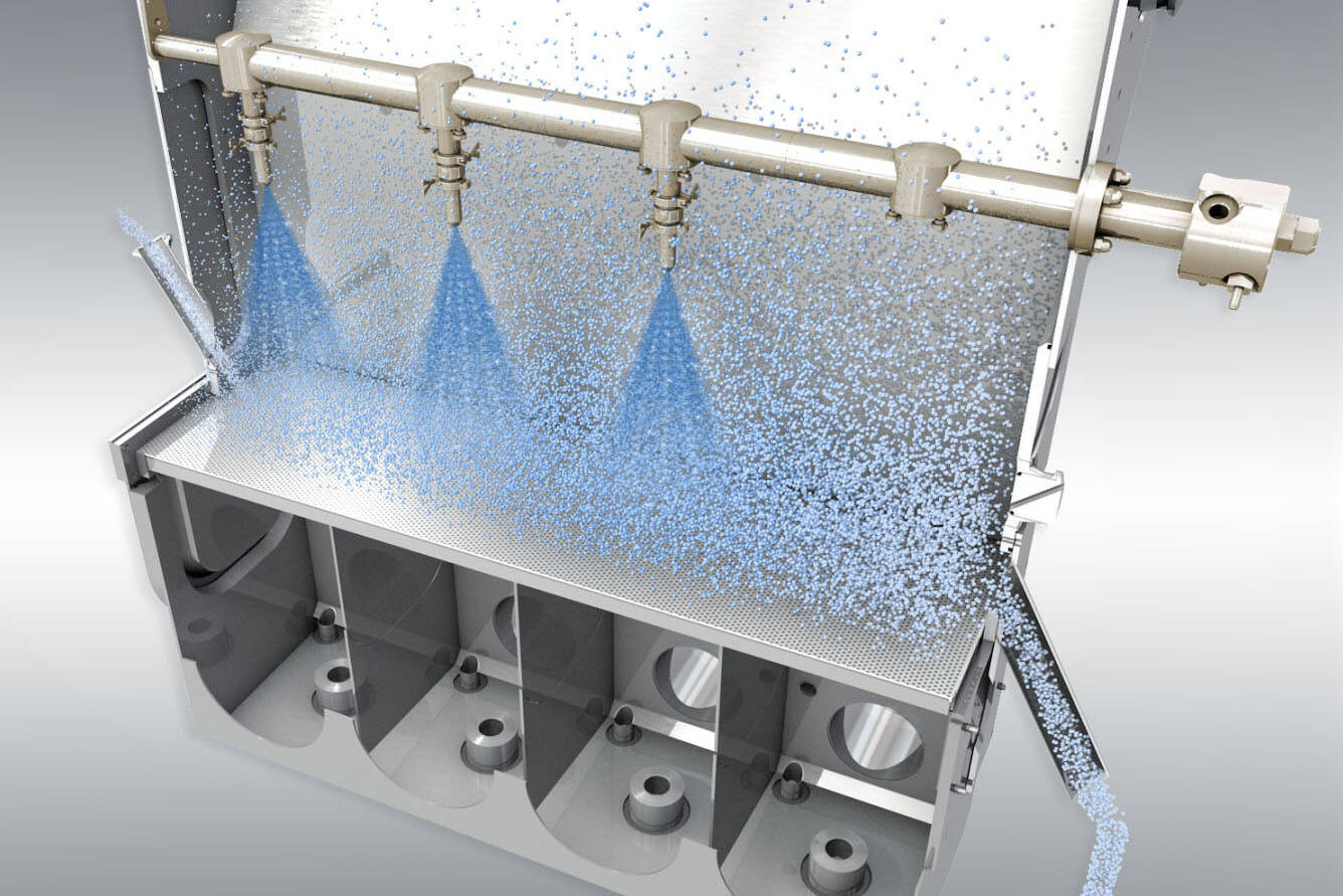 Figure 1: Spray granulation in the fluid bed